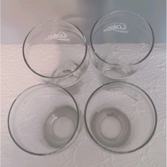 Set Of 4 Vtg Clear Coca-Cola "Enjoy Coke" Soda Fountain Glasses Tumblers 16oz - Picture 7 of 14